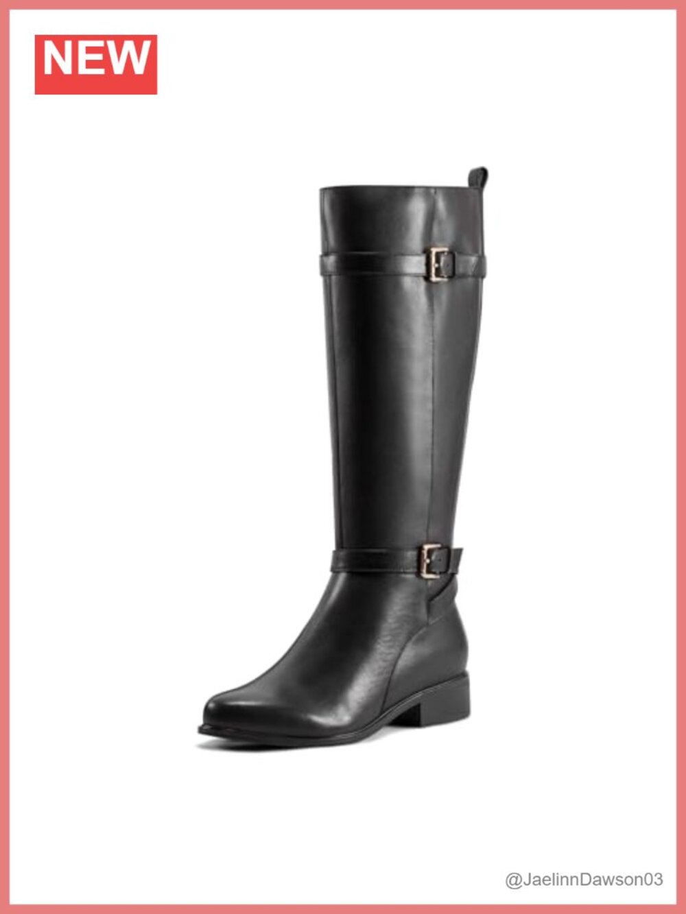 Knee High Leather Block Heel Boots Cushioned Arch Support Almond Toe